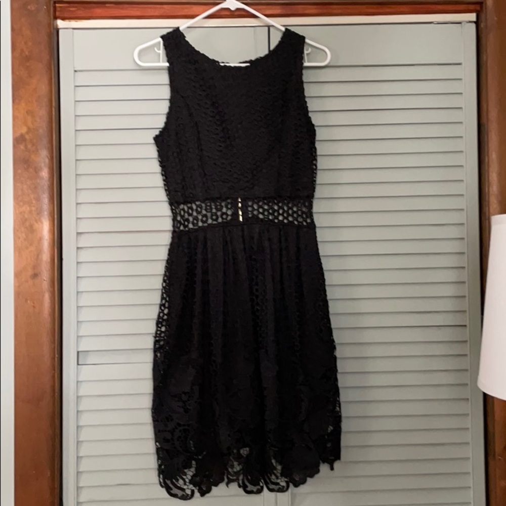 Black lacy knee length dress